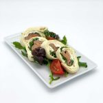 Wrapstreifen aus Lachs mit Frischkäsecreme